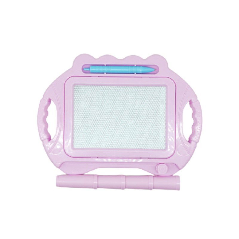 Jucarii Creative - Tabla Magnetica pentru desen Flippy, Pix, forma dreptunghi, dimensiuni 23x17 cm, Dezvolta Creativitatea, cu picioare suport, Roz Pal