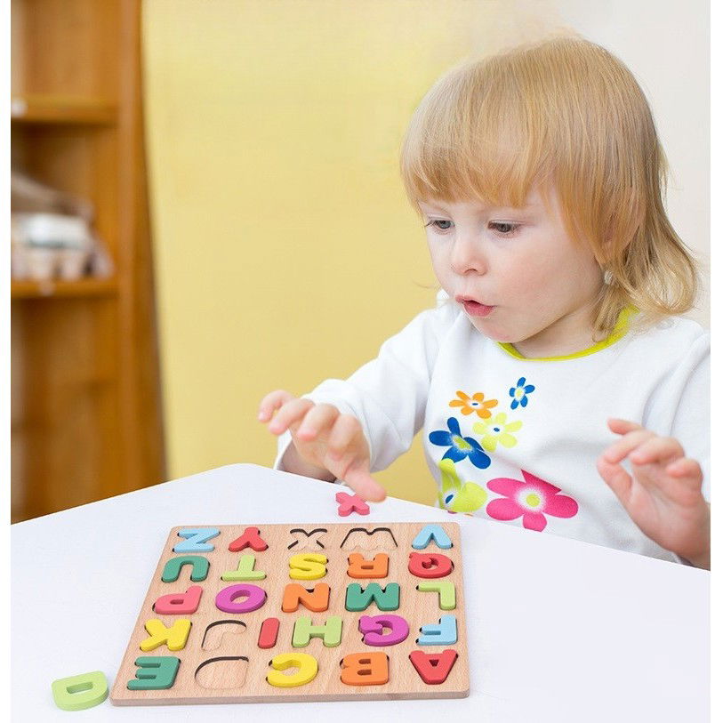 Tabla Montessori, Flippy, din Lemn, Educatie Timpurie Alfabet, 26 Litere Lemn, +18 Luni, 20 x 20 cm, Vopsea pe Baza de Apa, Multicolor [3]