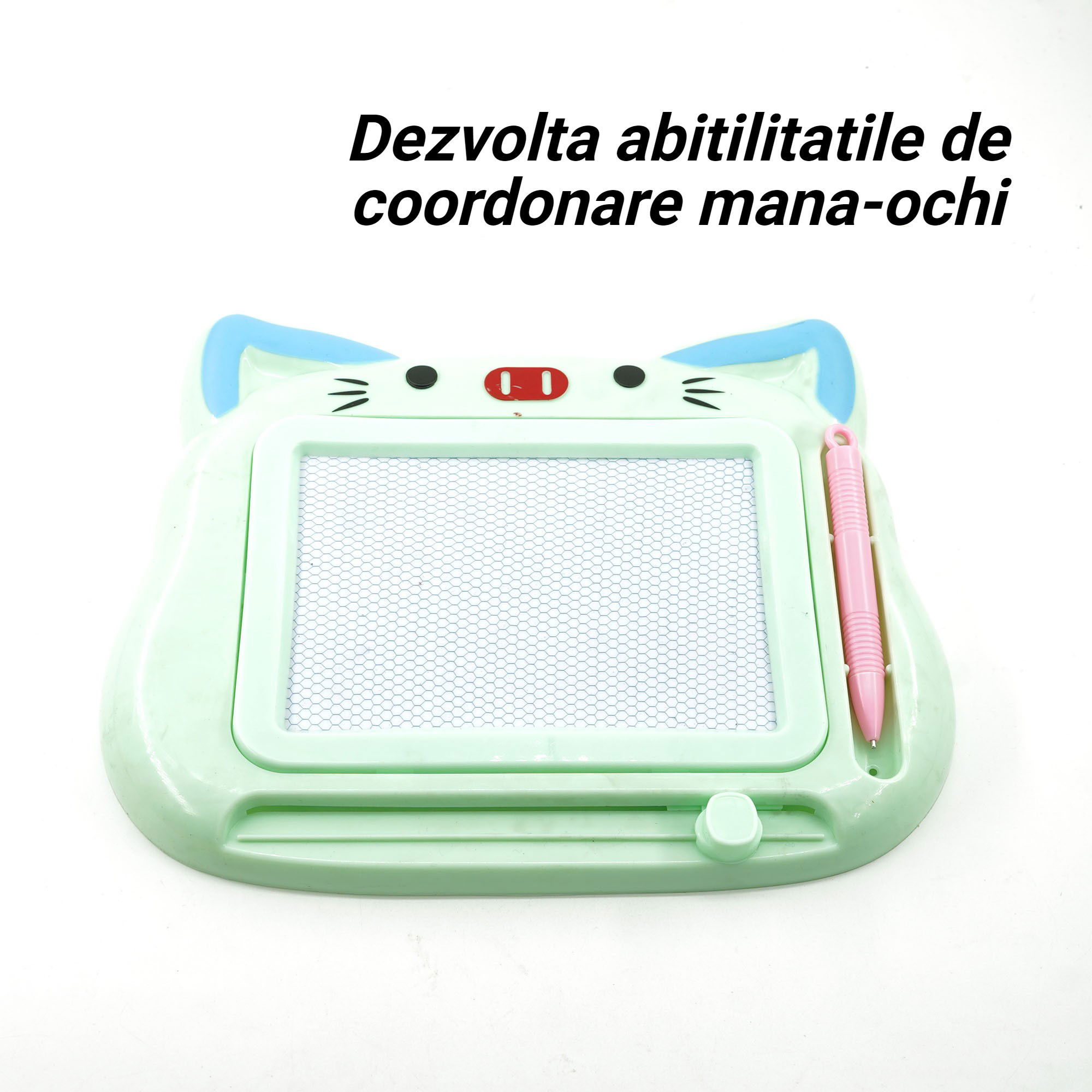 Tablita Magnetica de Scris si Desenat, Flippy, Model Pisica, cu Creion, Dimensiuni 23.2x18.5 cm, Suprafata Desen 14.6x10.4 cm, Dezvolta Imaginatia si Creativitatea, Incurajeaza Exersarea Scrisului, Ve [4]