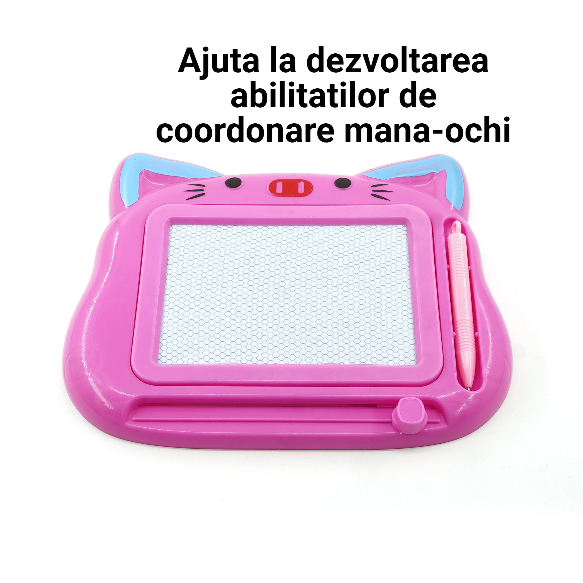 Tablita Magnetica de Scris si Desenat, Flippy, Model Pisica, cu Creion, Dimensiuni 23.2x18.5 cm, Suprafata Desen 14.6x10.4 cm, Dezvolta Imaginatia si Creativitatea, Incurajeaza Exersarea Scrisului, Ro [4]
