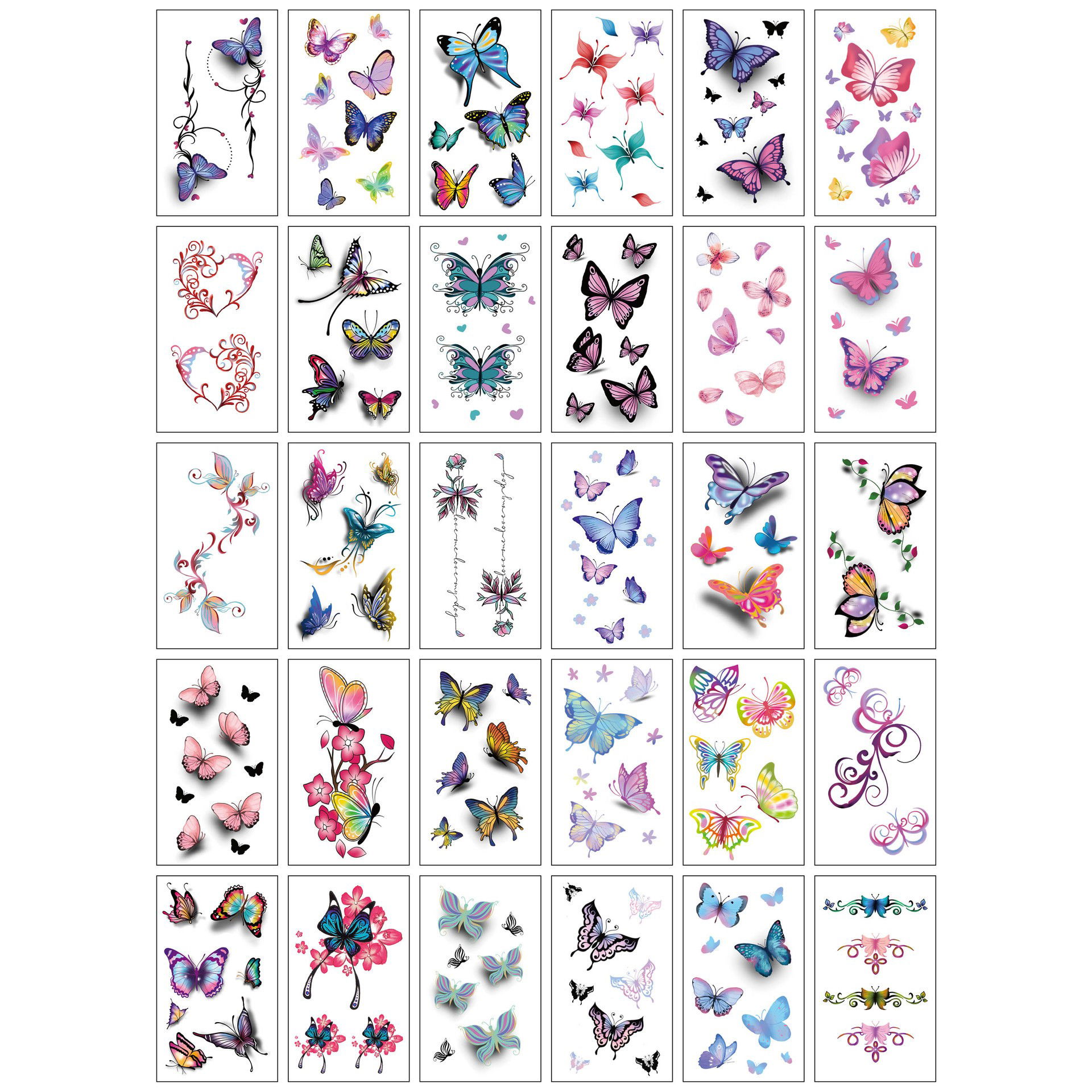 Petrecere - Set 30 Tatuaje Temporare, Flippy, pe Baza de Apa, Model 2, Multicolor