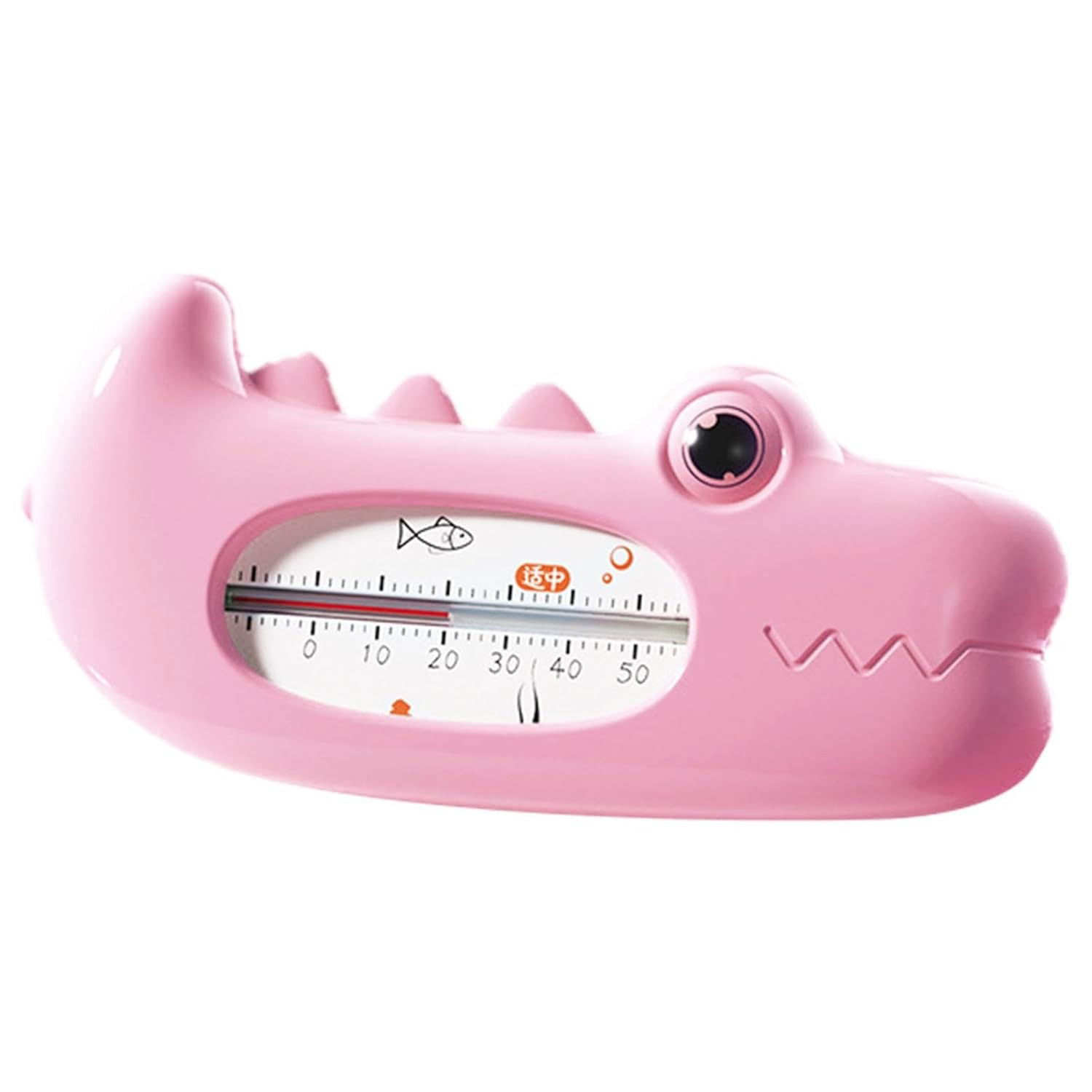 Articole pentru baie - Termometru pentru Baie, Flippy, Plutitor, Rezistent la apa, Multifunctional, Model Crocodil, 2.7x6.5x3.7 cm, Roz