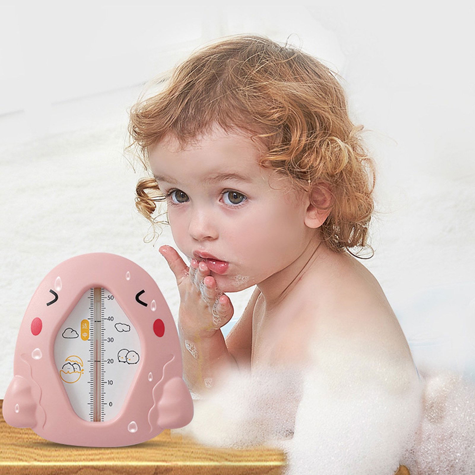 Termometru pentru Baie, Flippy, Plutitor, Rezistent la apa, Multifunctional, Model Gaina, 10.5x10.5x2.5 cm, Roz [4]