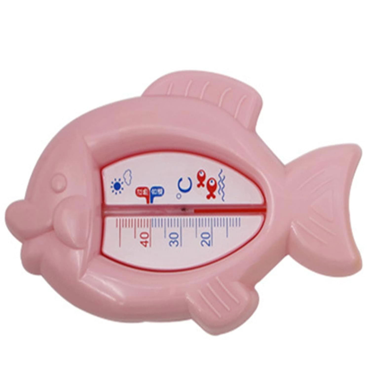 Termometru pentru Baie, Flippy, Plutitor, Rezistent la apa, Multifunctional, Model Peste, 15.5x9.5x2 cm, Roz [3]