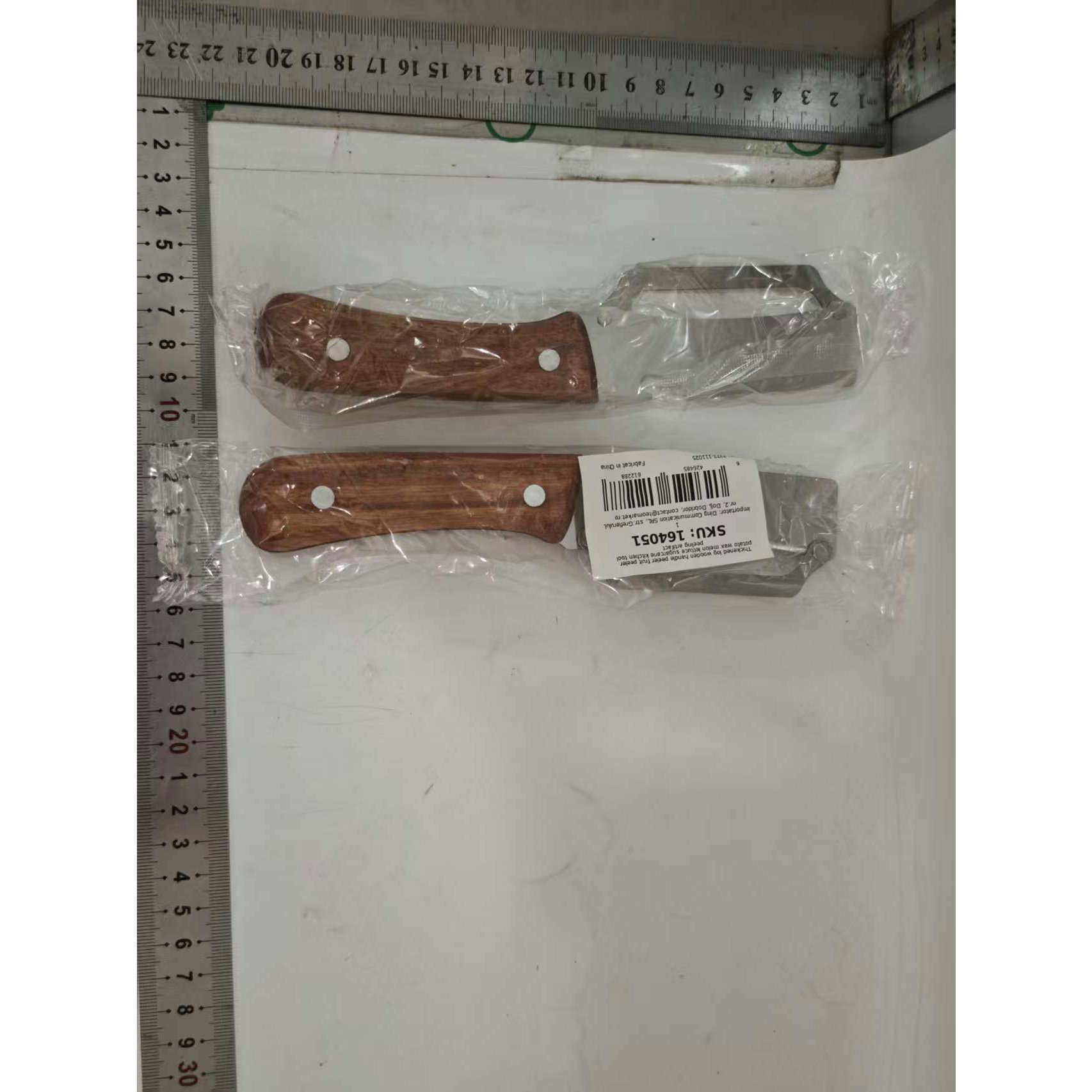 Curatator de Fructe/Legume, Flippy, 2in1, Desfacator de Sticle, Multifunctional, Maner de Lemn, Maro [7]