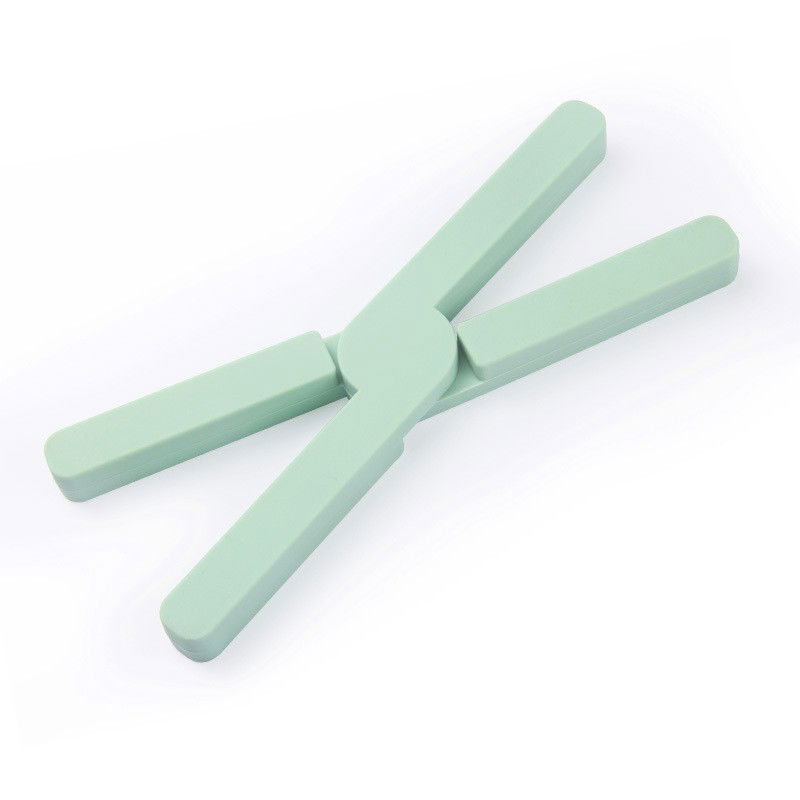 Accesorii Bucătărie - Suport pliabil din silicon pentru vase fierbinti Flippy, portabil, usor de depozitat, rezistent la temperaturi foarte ridicate, 14.5 x 7.5 x 1.6 cm, antialunecare, verde