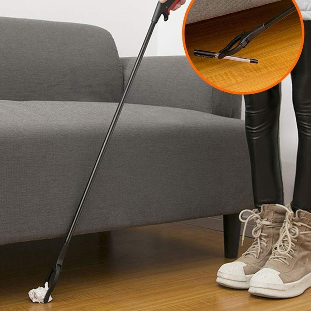 Cleste pentru Colectarea Deseurilor, Flippy, din Metal si Plastic, 60 cm, Fara Maini Murdare, Negru/Rosu [4]