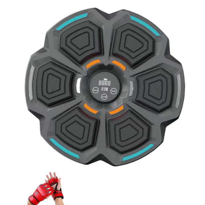 Pentru casa - Tinta Lovituri Box Montabil pe Perete, Flippy, Negru, Difuzor, Bluetooth, Iluminare LED, 41.5 x 6.5 x 42 cm, Manusi Incluse