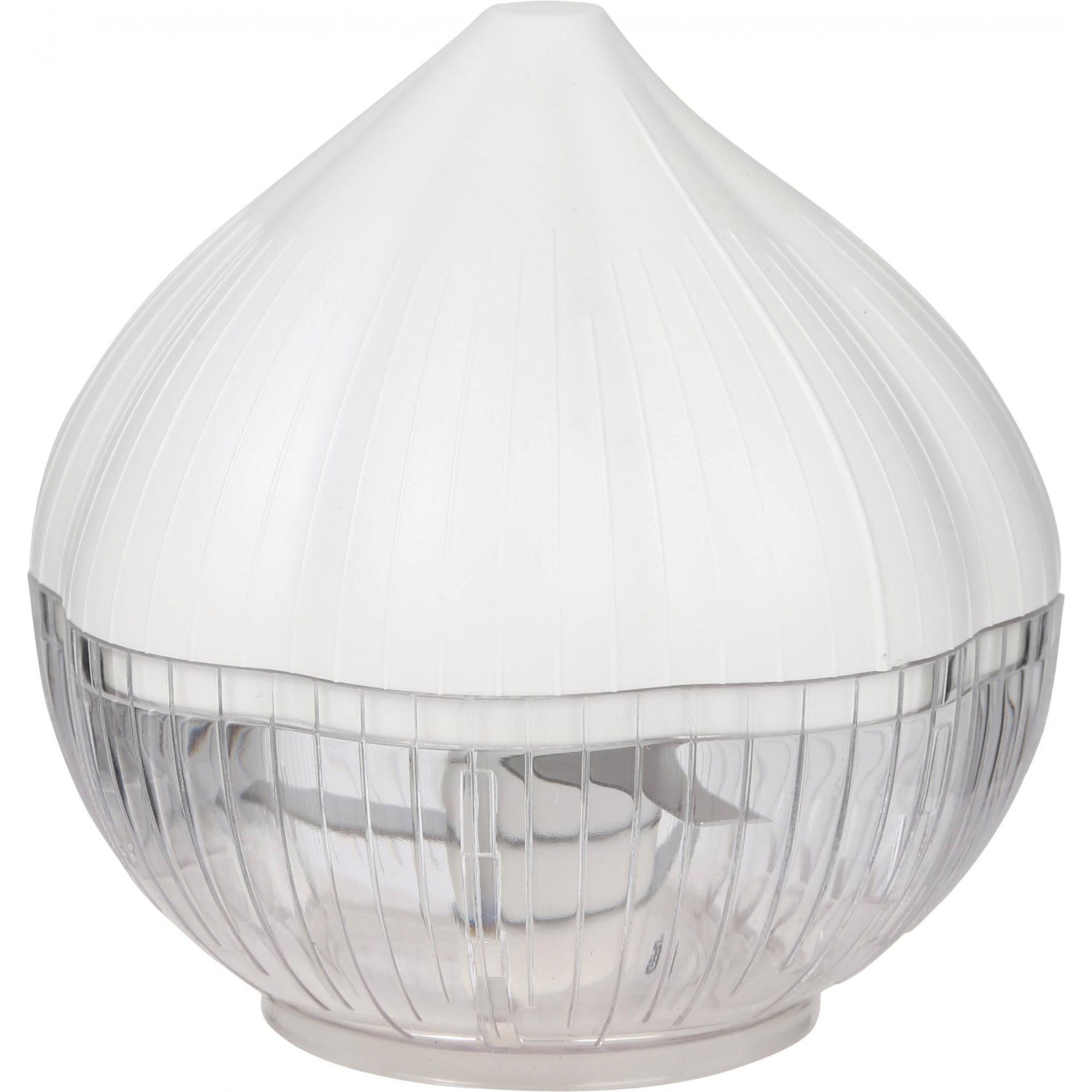 Ustensile pentru Bucătărie - Tocator manual pentru usturoi, in forma de usturoi, cutite rezistente, utilizare prin apasare, material ABS si inox, 9.5x9.5x9.3 cm, alb