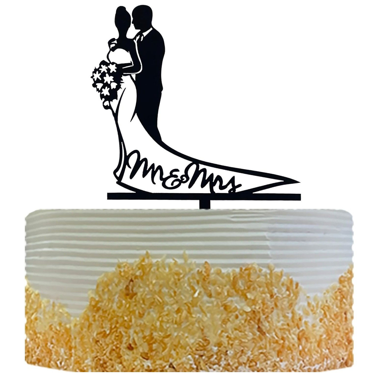 Lumanari si Toppere - Topper Tort, Flippy, Model 1 Mr&amp;Mrs, 17.5 x 11 cm, Negru