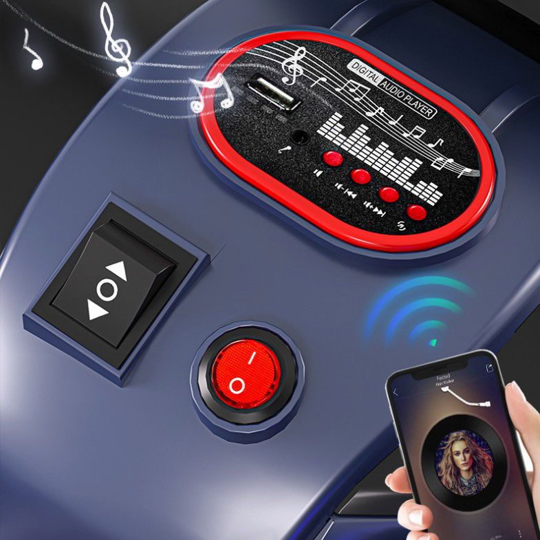 Tricicleta Electrica pentru Copii, Flippy, cu 2 Acumulatoare 380*2, tip 6V7, Bluetooth, Sistem Anti-Rasturnare, Sistem de Lumini si Sunet, 6+ Ani, 95 x 58 x 45 cm, Rosu Negru [4]