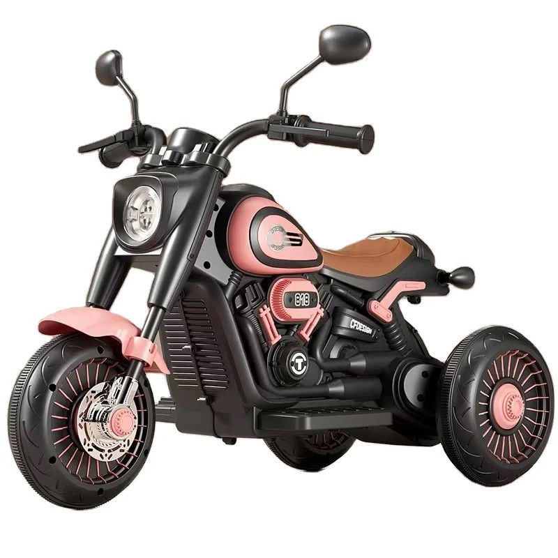 Masinute, Triciclete si Masinute Electrice - Tricicleta Electrica pentru Copii, Flippy, Tricicleta DUAL-DRIVE 380*2 Baterie 6V 4.5, Bluetooth, Sistem Anti-Rasturnare, Sistem de Lumini si Sunet, 5+ Ani, 80 x 60 x 42 cm, Roz Negru