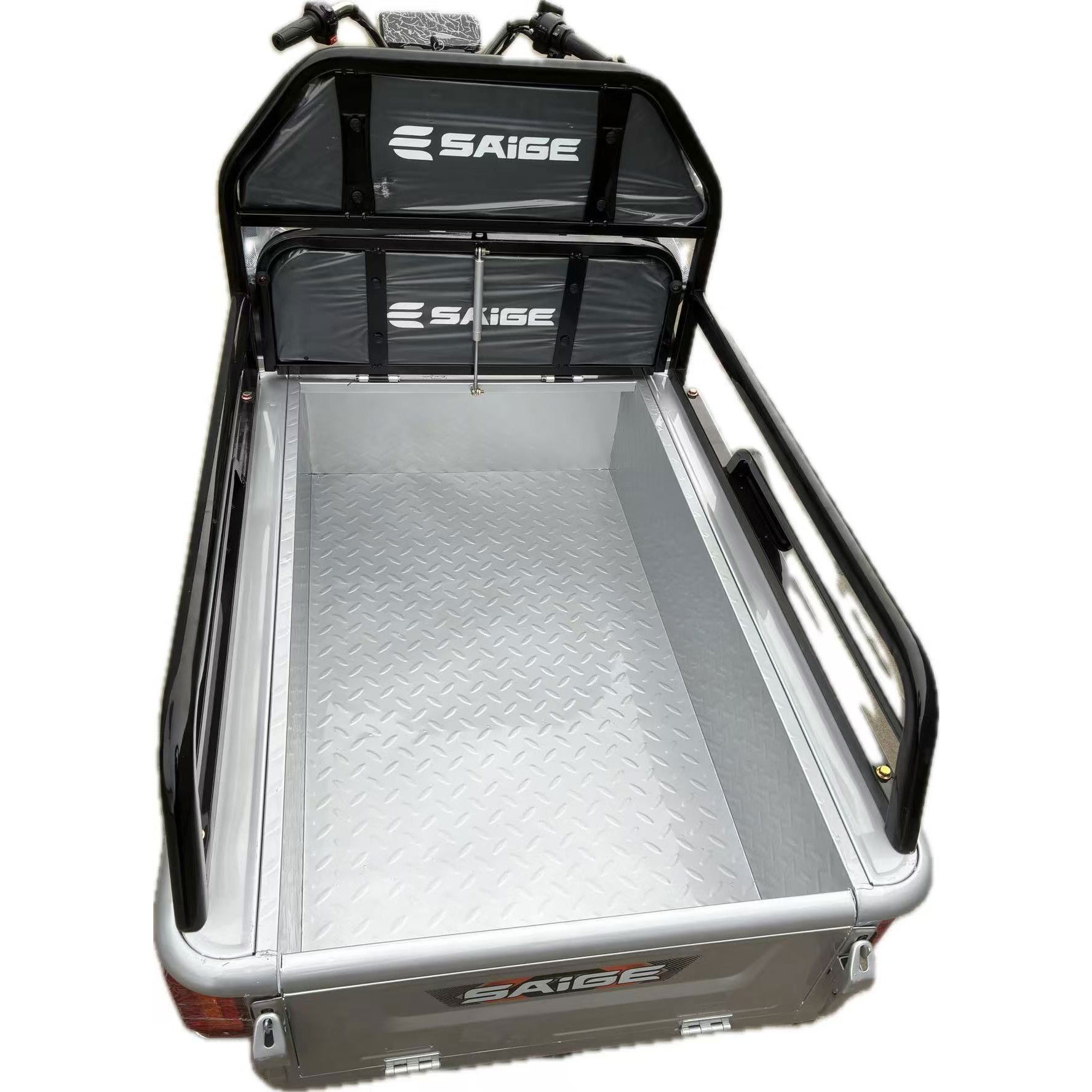 Triciclu Electric de Marfa XPB, Saige, Viteza Maxima 25 km/h, Motor 1600W, Baterie 60V/20Ah, Fara Permis, Mototricicleta Electrica de Transport, Gri [7]