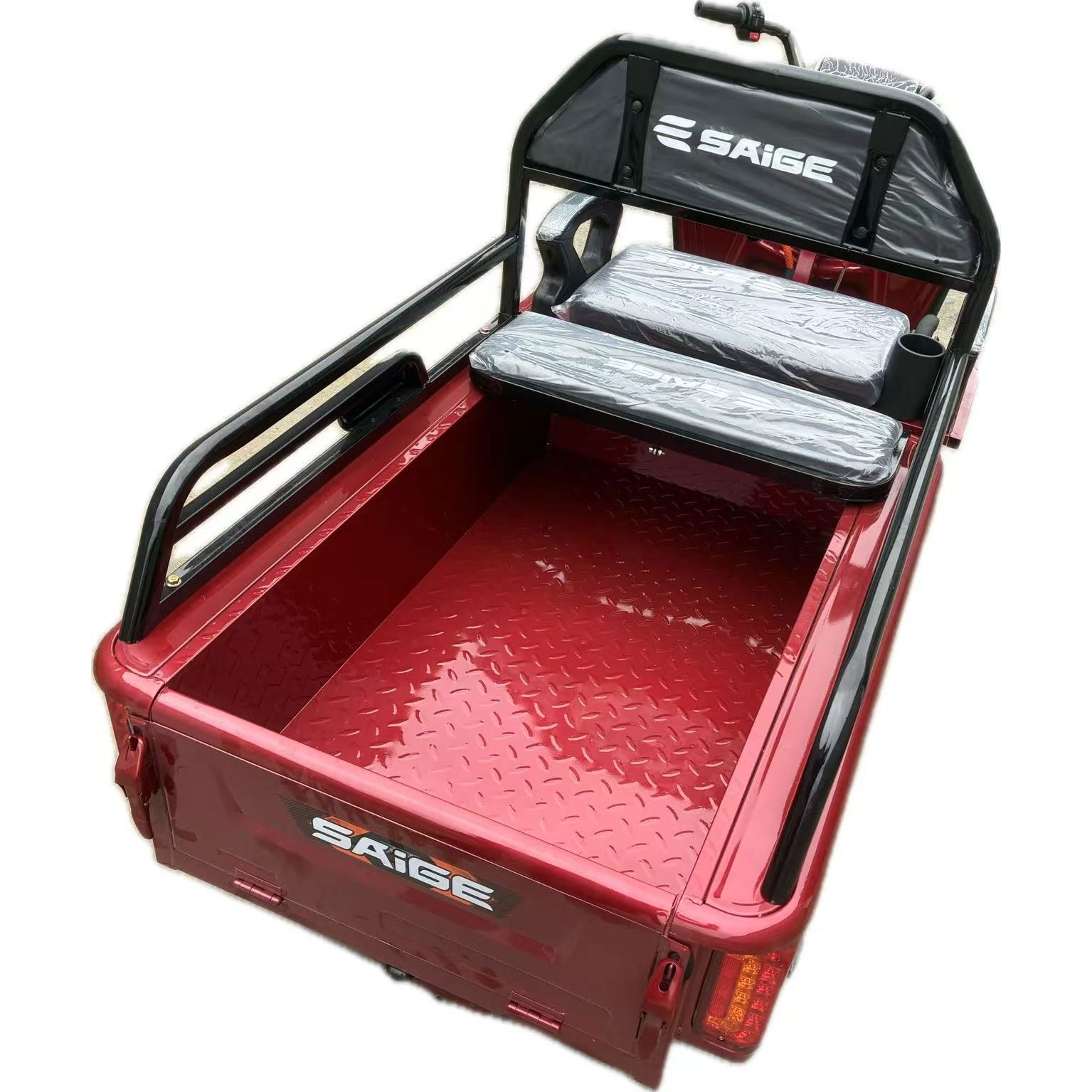 Scutere si Tricicluri Electrice - Triciclu Electric de Marfa XPB, Saige, Viteza Maxima 25 km/h, Motor 1600W, Baterie 60V/20Ah, Fara Permis, Mototricicleta Electrica de Transport, Rosu