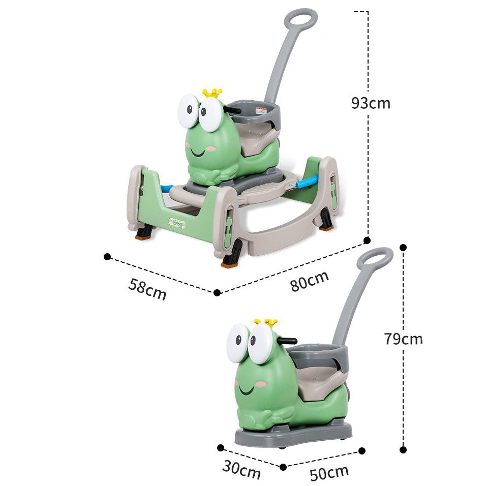Masinuta Balansor Multifunctionala pentru Copii, Flippy, Model Cal Scooter de tip Masinuta Balansor, Varsta 1-3 ani, 93 x 80 x 58 cm, cu Maner, Verde [8]