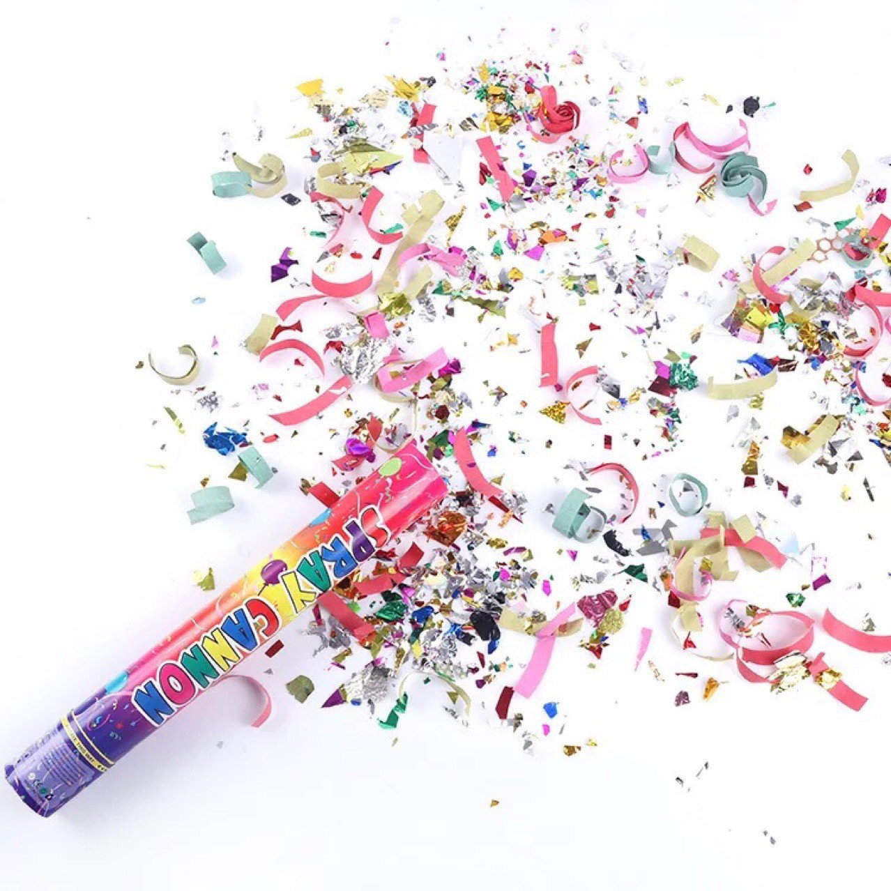 Tub de Confetti, Flippy, Clasic, 40x5 cm, Confetii Asortate din Plastic, Eliberare prin Rasucire, Multicolor [4]