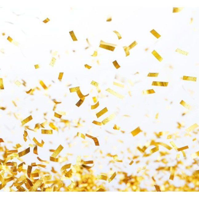 Confetti - Tun Confetti, Flippy, Model Folie Aurie, 40 cm, Ambalaj din Carton, Eliberare prin Rasucire, Auriu
