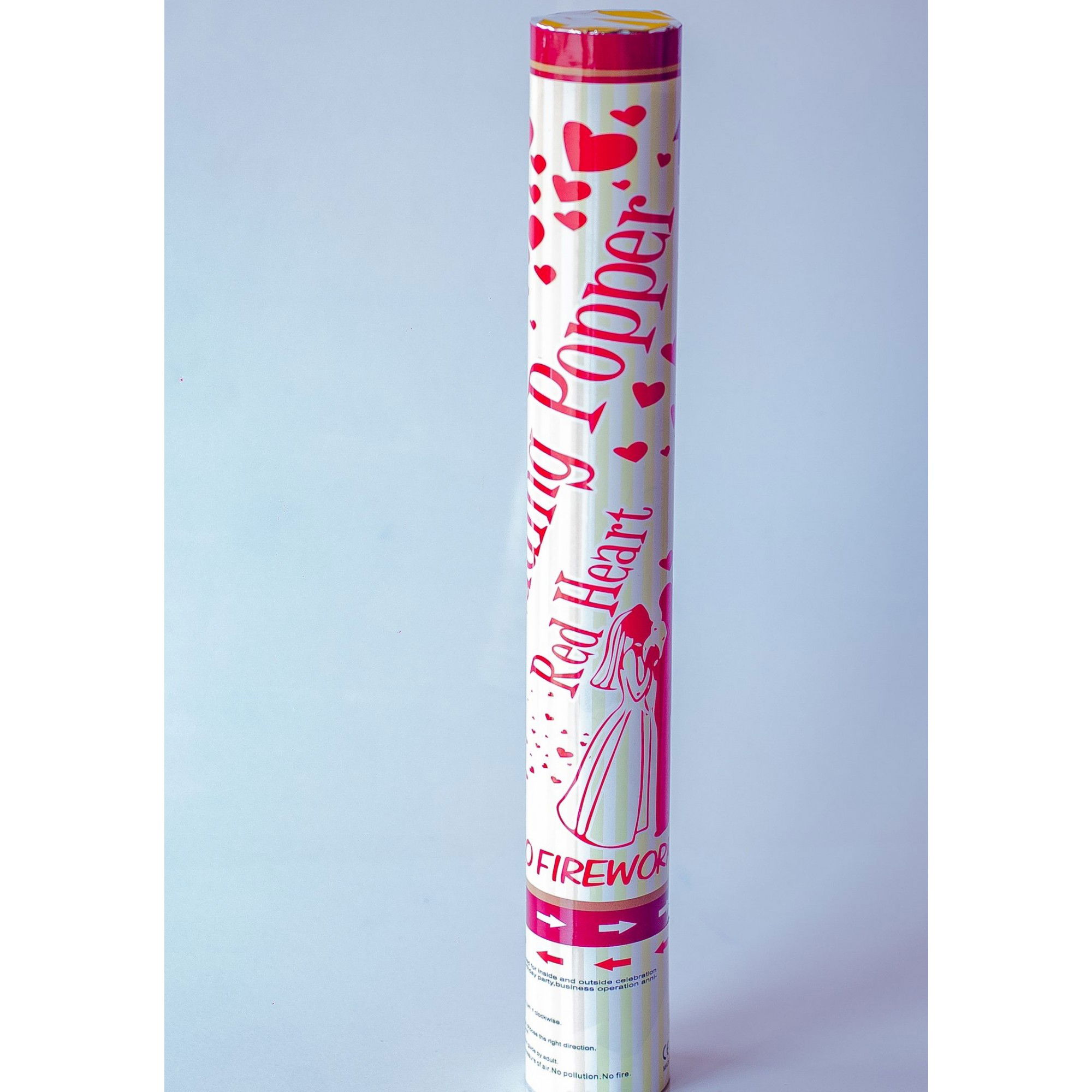 Tun Confetti, Flippy, Model Wedding Popper Inimi, 40 cm, Ambalaj din Carton, Eliberare prin Rasucire, Rosu [5]