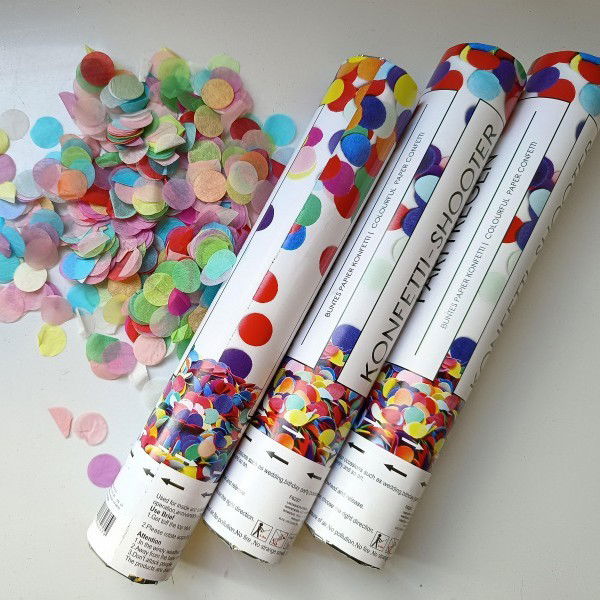 Tun de Confetti, 40 cm. Flippy, Model Konffetti Shooter, Paiete din Hartie, Multicolor [3]