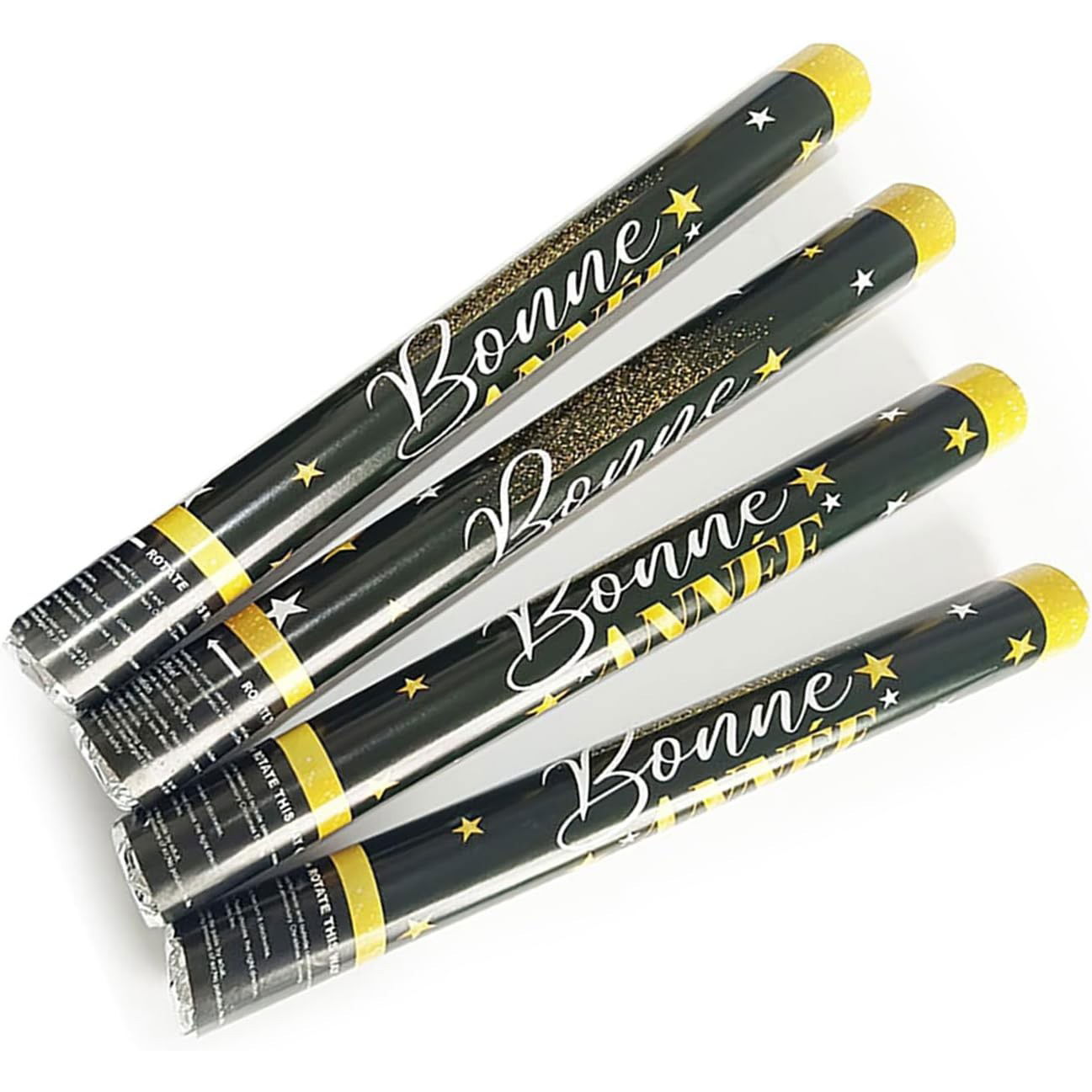 Tub de Confetti, Flippy, Bonne Annee, 30x5 cm, Confetii Stelute din Aluminiu, Auriu/Argintiu [4]