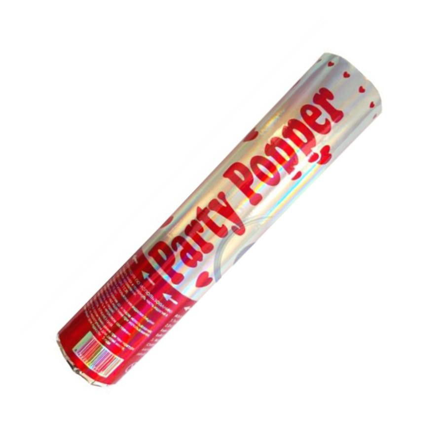 Tub de Confetti, Flippy, Party Popper, 20x5 cm, Confetii Inimioare din Aluminiu, Multicolor [4]