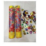 Tun de Confetti, Flippy, Party Popper, 60x5 cm, Model Stelute, Inimioare, Paiete, Lucioase, 3 cm Diametru, Multicolor [8]
