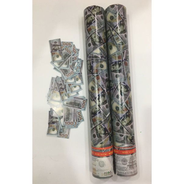 Tub de Confetti, Flippy, Money, 30x5 cm, Confetii Asortate Model Dolari, Eliberare prin Rasucire, Multicolor [3]