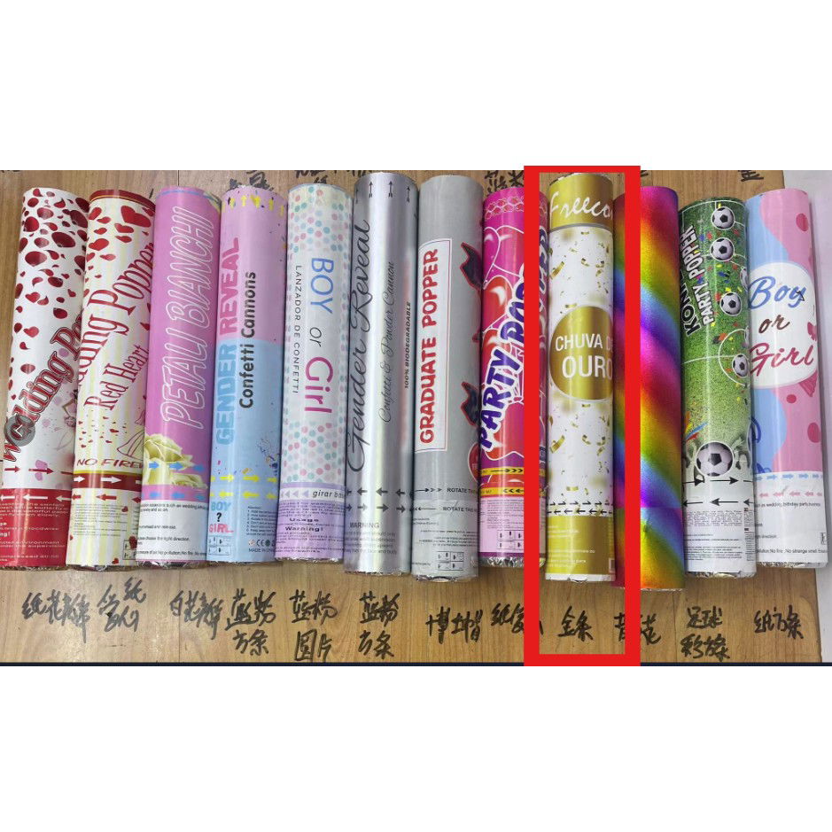 Tun Confetti, Flippy, Model Folie Aurie, 40 cm, Ambalaj din Carton, Eliberare prin Rasucire, Auriu [3]