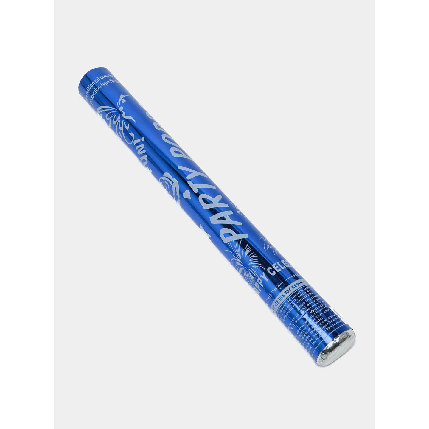 Confetti - Tub de Confetti, Flippy, Party Popper, 30x5 cm, Confetii Lucioase Rezistente la Foc, Eliberare prin Rasucire, Albastru