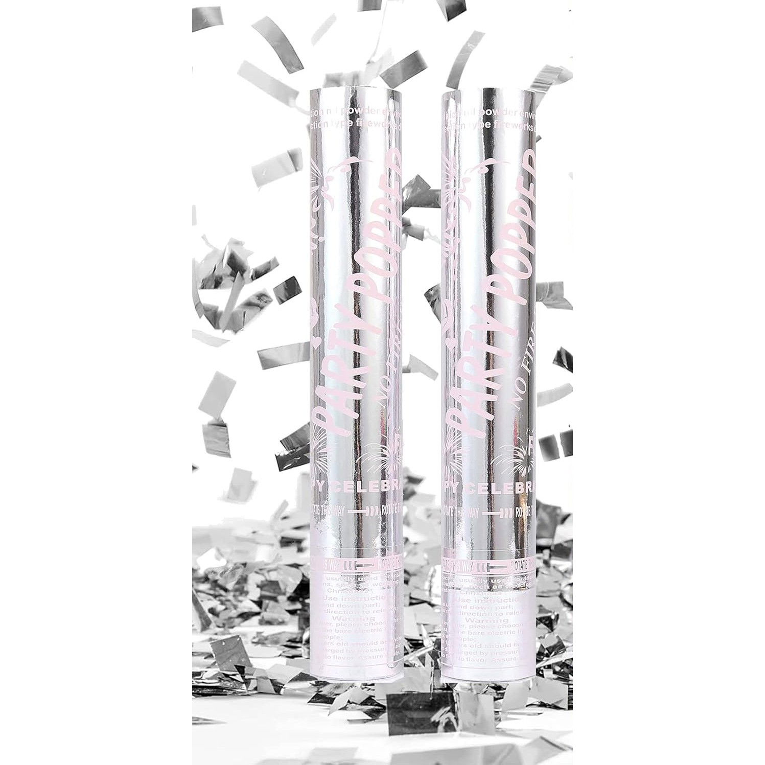 Confetti - Tun Confetti Petrecere, Flippy, Lungime 30 cm, Argintiu