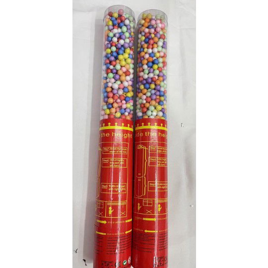 Confetti - Tun de Confetti, 30 cm. Flippy, Model Bilute, Confetti din Polistiren, Ambalaj de Plastic, Multicolor