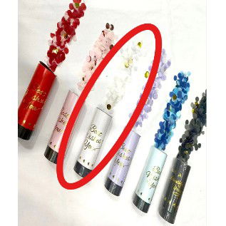 Confetti - Tun de Confetti, Flippy, Best Wishes 11 x 4 cm, Model Buline din Hartie si Folie, Alb