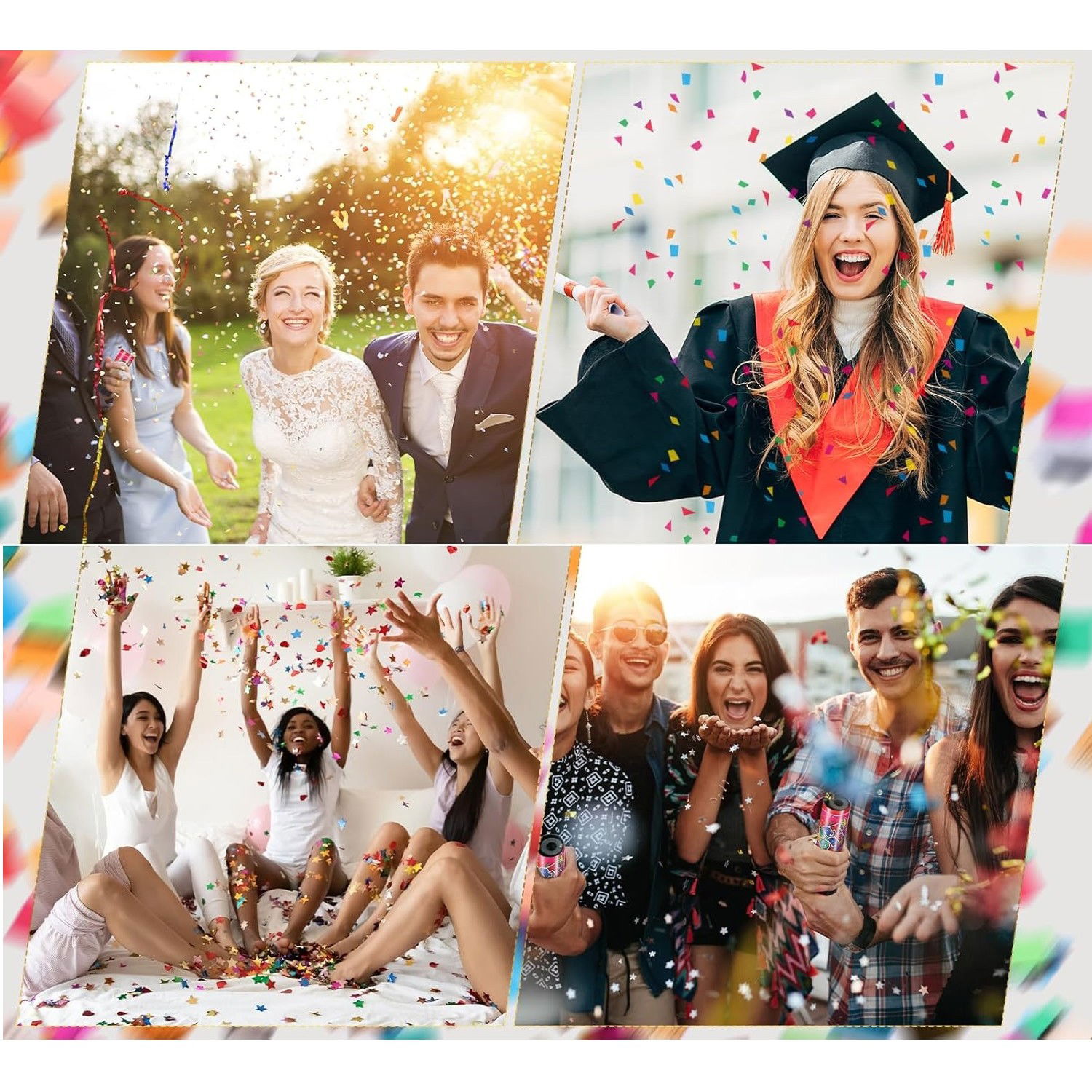 Tun de Confetti, Flippy, Party Popper 15 cm, Model Panglici din Folie, Multicolor [5]