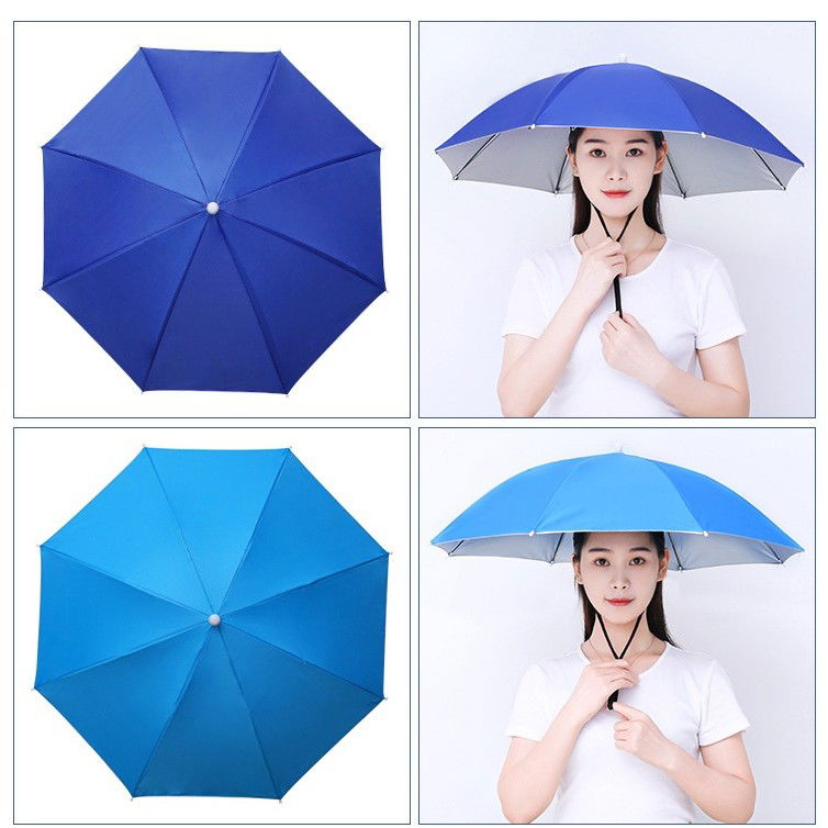 Umbrela de Cap, Flippy, Diametru 69 cm, Snur Reglabil de Cap, Protectie UV/Ploaie, Albastru Inchis [5]