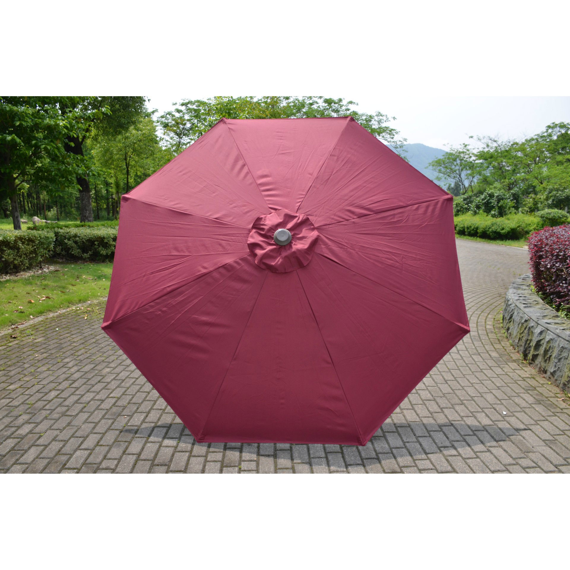 Plase Umbrire, Umbrele si Prelate Gradina - Umbrela rotunda de soare Flippy pentru terasa, diametru 2.70 m, manivela, rosu