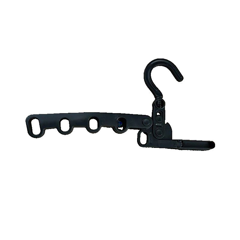 Organizatoare incaltaminte si imbracaminte - Suport Umerase, Flippy, Pliabil, Portabil, 5 Gauri pentru Umerase, Rotire 360 Grade, din Plastic, Negru