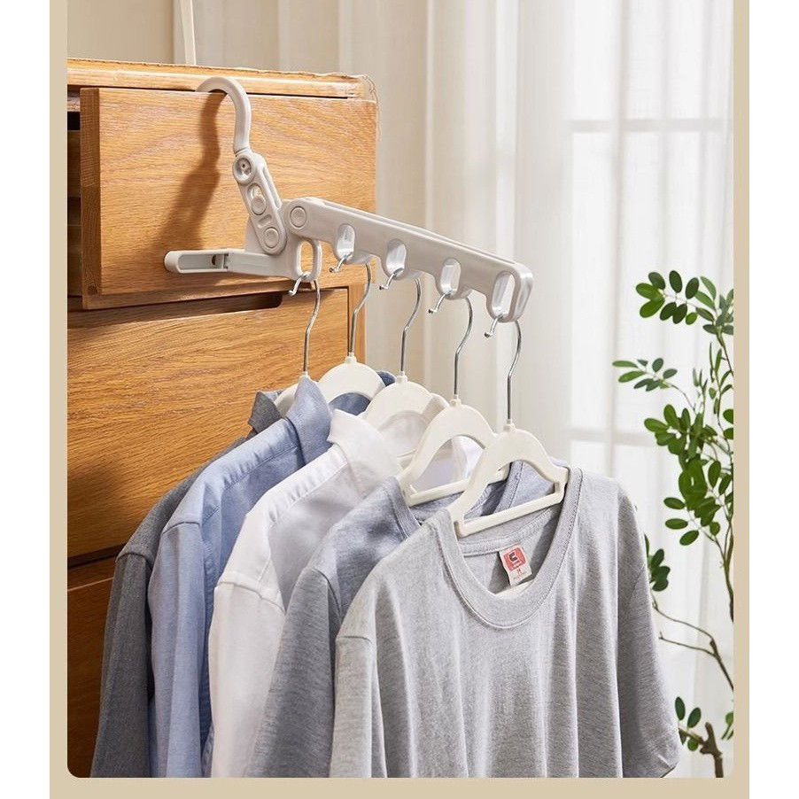 Suport Umerase, Flippy, Pliabil, Portabil, 5 Gauri pentru Umerase, Rotire 360 Grade, din Plastic, Alb [5]