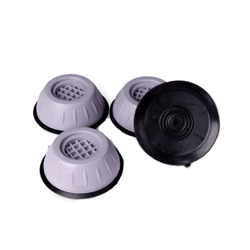 Pentru casa - Set 4 Picioruse Antivibratii, Flippy, 9 cm, Gri, cu Ventuza Cauciuc, Instalare Rapida, pentru Masina de Spalat, Uscator sau Frigider