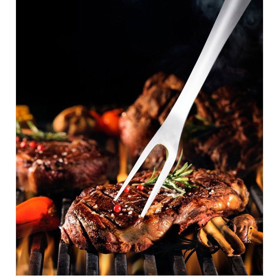 Pentru casa - Set 4 ustensile pentru gratar Flippy, din otel inoxidabil, cu agatatoare, rezistente la temperaturi ridicate, argintiu