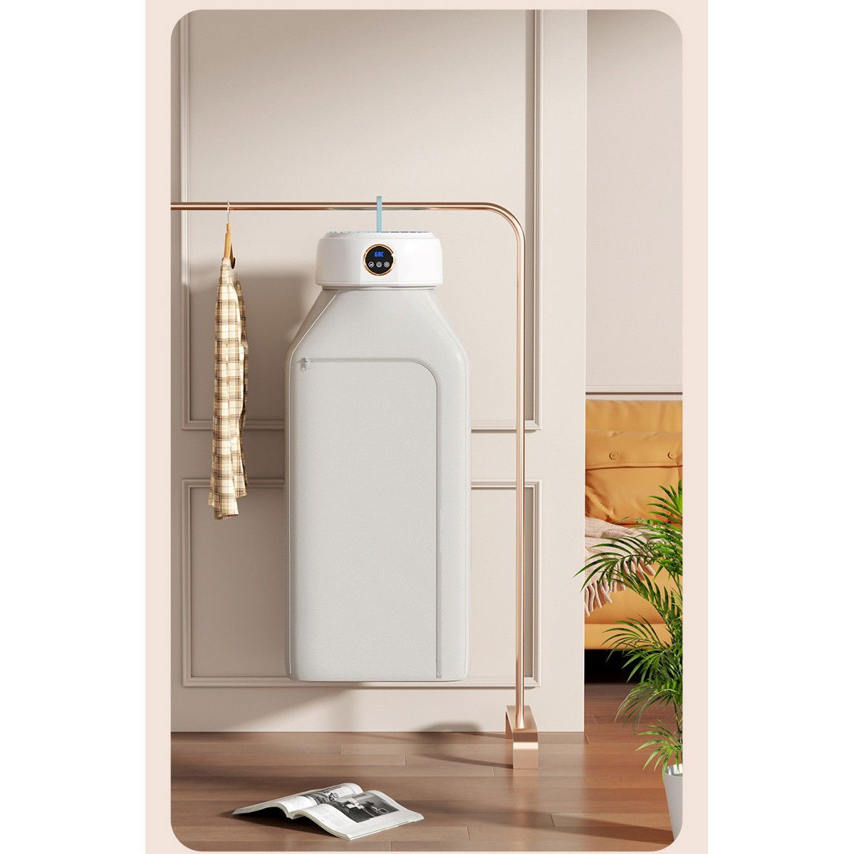 Diverse Casa - Uscator de Rufe, Flippy, Portabil, Pliabil, Silentios, Reglabil, Temporizator, 26.5 x 11 cm, Alb