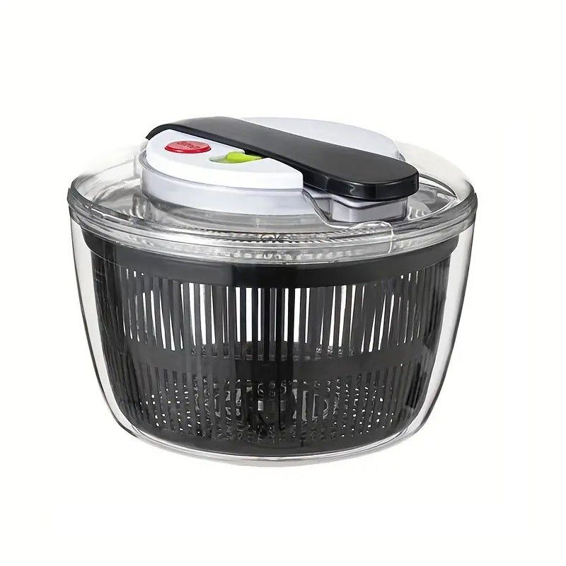 Pentru casa - Uscator Manual pentru Salata si Verdeturi, Flippy, Plastic, 16x15x21 cm, Capacitate 3L, Negru