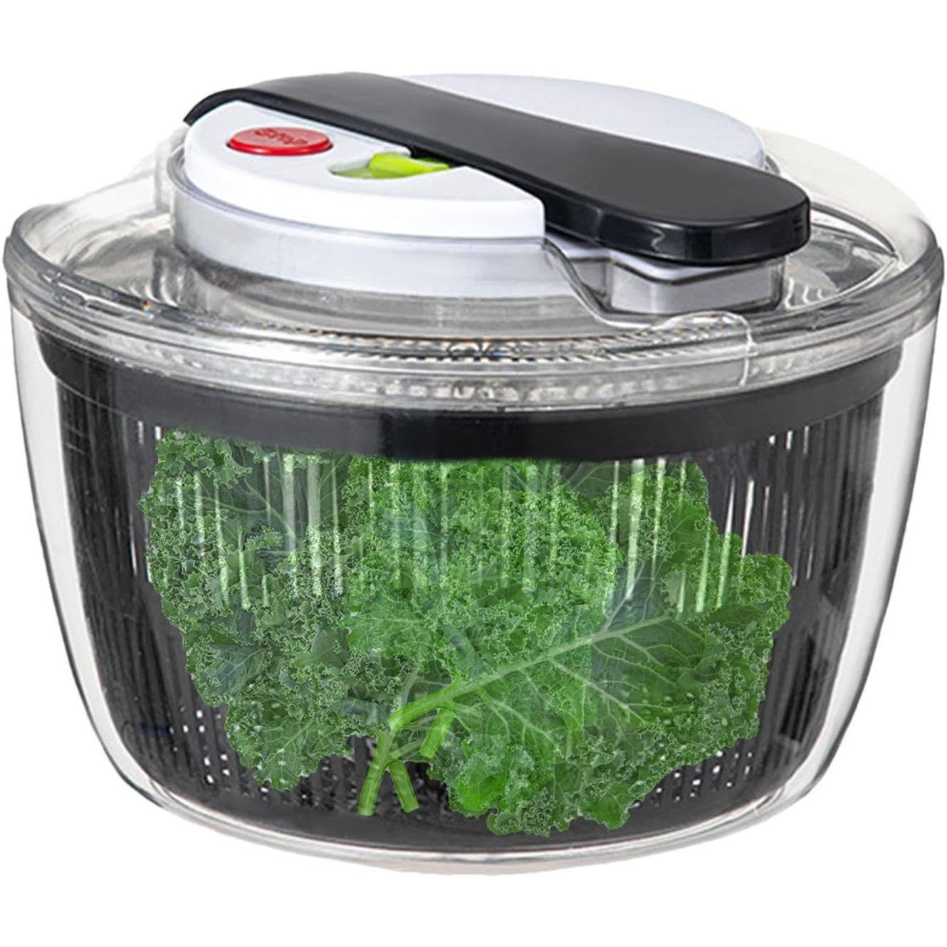 Pentru casa - Uscator Manual pentru Salata si Verdeturi, Flippy, Plastic, 16x15x21 cm, Capacitate 3L, Negru