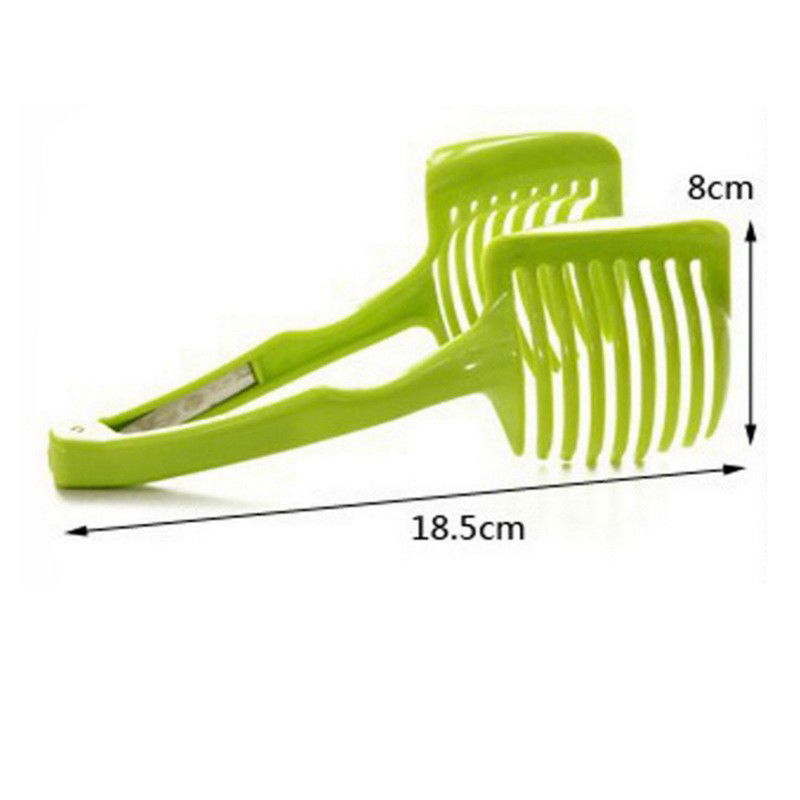 Ustenisla de bucatarie tip cleste pentru feliat fructe si legume Flippy, material ABS, 8 x 18.5 cm, verde [3]