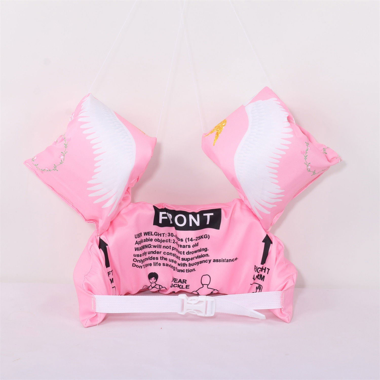 Vesta de salvare pentru copii cu aripioare de inot, Flippy, Roz, Model lebede [4]