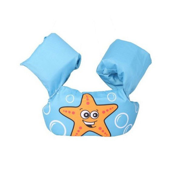 Colace si Piscine - Vesta de salvare pentru copii cu aripioare de inot, Flippy, Albastru, Model stea de mare