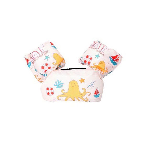 Colace si Piscine - Vesta de salvare pentru copii cu aripioare de inot, Flippy, Crem, Model caracatita