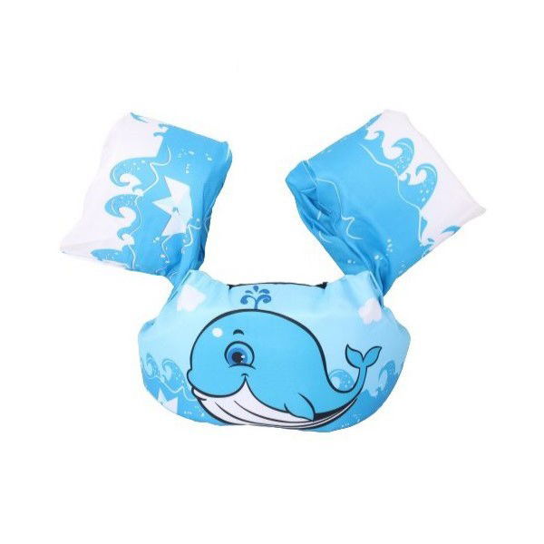 Colace si Piscine - Vesta de salvare pentru copii cu aripioare de inot, Flippy, Albastru, Model balena