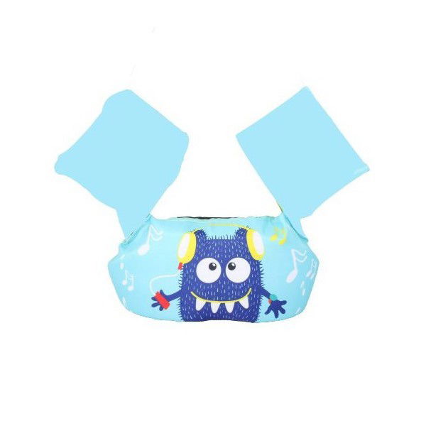 Colace si Piscine - Vesta de salvare pentru copii cu aripioare de inot, Flippy, Albastru, Model monstru