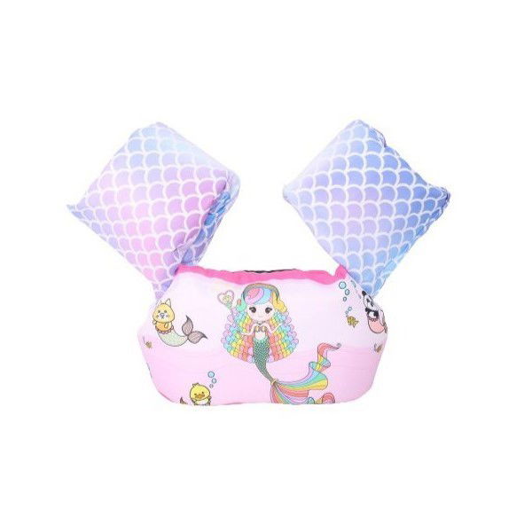 Colace si Piscine - Vesta de salvare pentru copii cu aripioare de inot, Flippy, Roz, Model sirena
