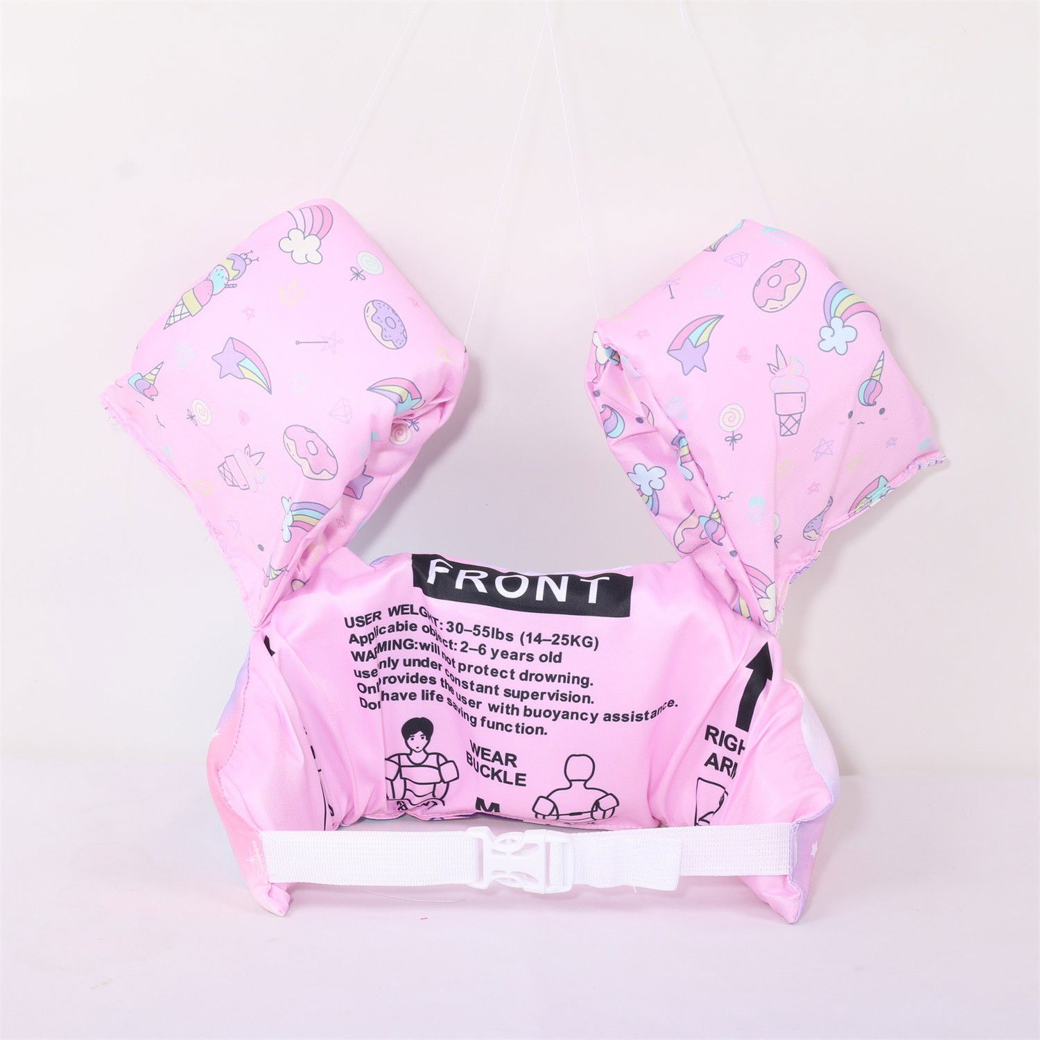 Articole pentru copii - Vesta de salvare pentru copii cu aripioare de inot, Flippy, Mov, Model unicorn